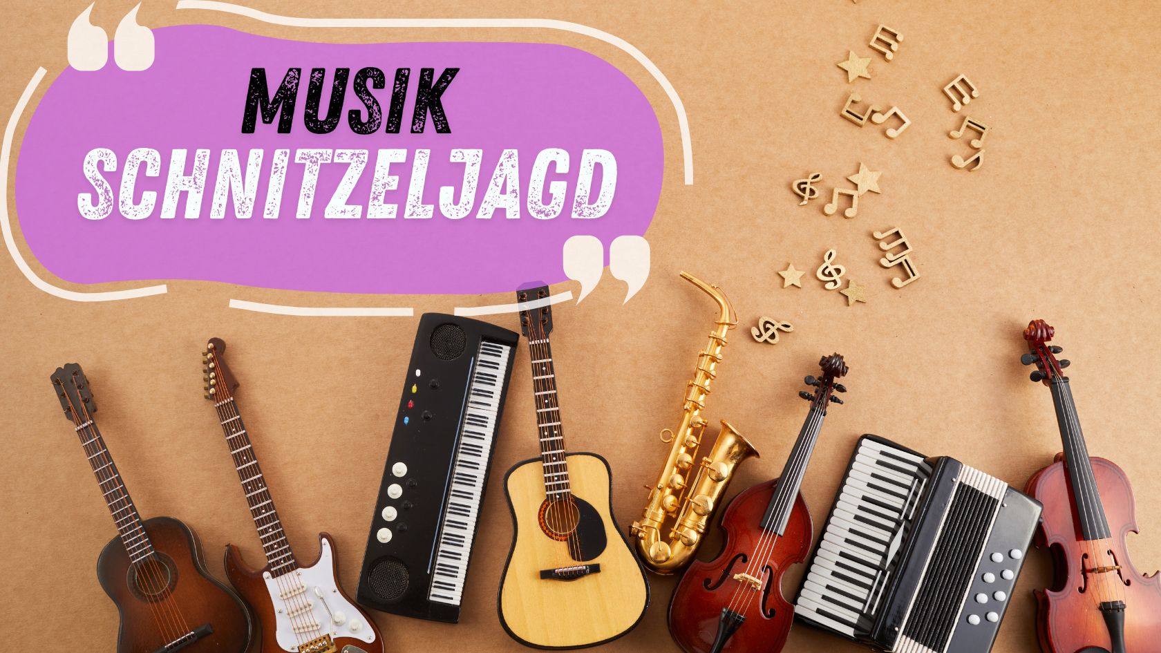 Organisiere eine Musik-Schnitzeljagd, bei der Kinder singen, tanzen und spannende Rätsel im Takt lösen.
