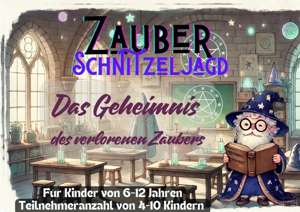 Zauber Schnitzeljagd Zauber schatzsuche cover ein zauberklassenzimmer mit dem zauberlehrer